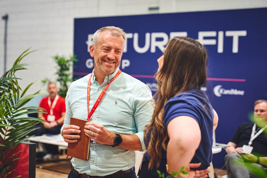 Stuart Armstrong of Future Coach talking with Future Fit Group at Elevate 2025